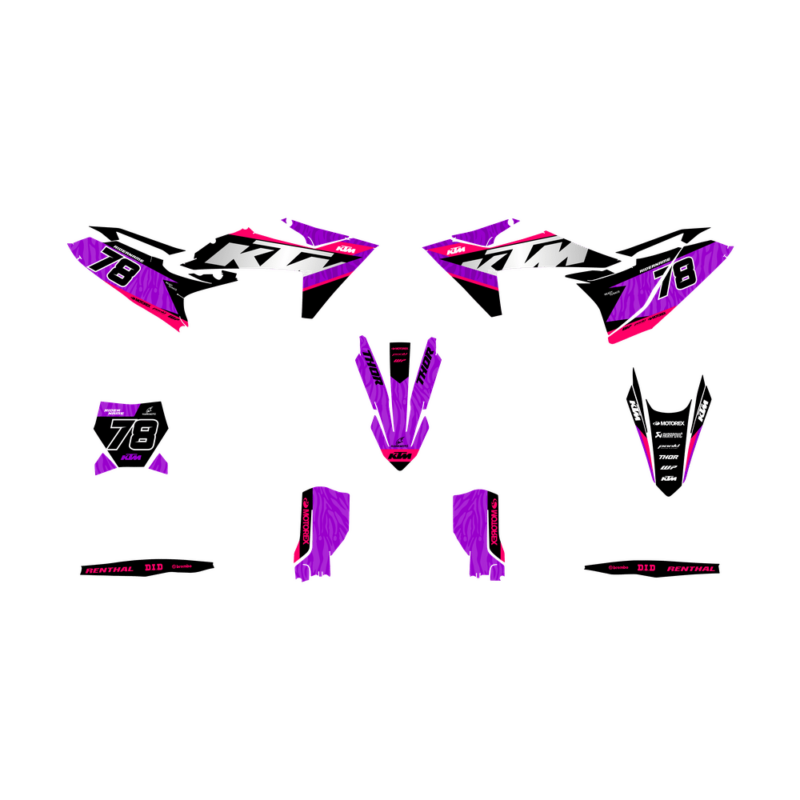 MX Graphics Kit For KTM  Motocross Graphics Kit &#8211; Just Purp