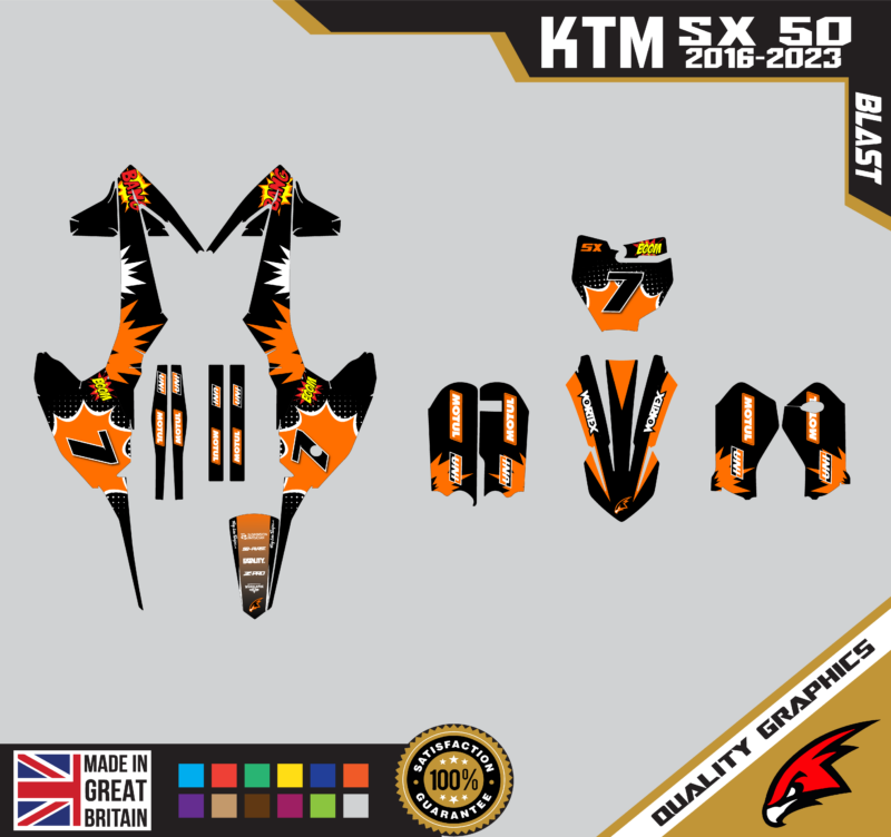 MX Graphics Kit For KTM  SX50 50SX 2016 &#8211; 2023  Blast ORG