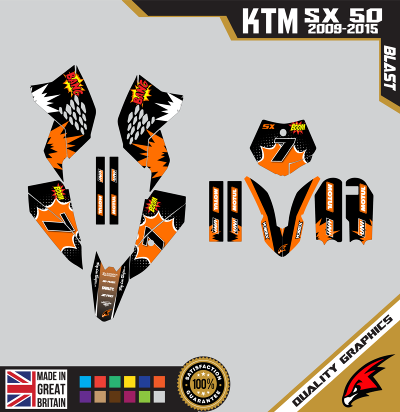 MX Graphics Kit For KTM  SX50 50SX 2009 &#8211; 2015  Blast ORG