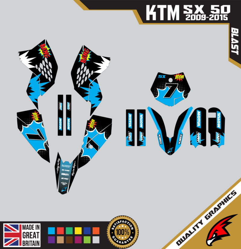 MX Graphics Kit For KTM  SX50 50SX 2009 &#8211; 2015  Blast Blue