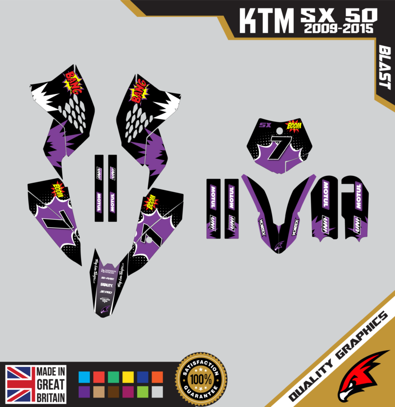 MX Graphics Kit For KTM  SX50 50SX 2009 &#8211; 2015  Blast Purple