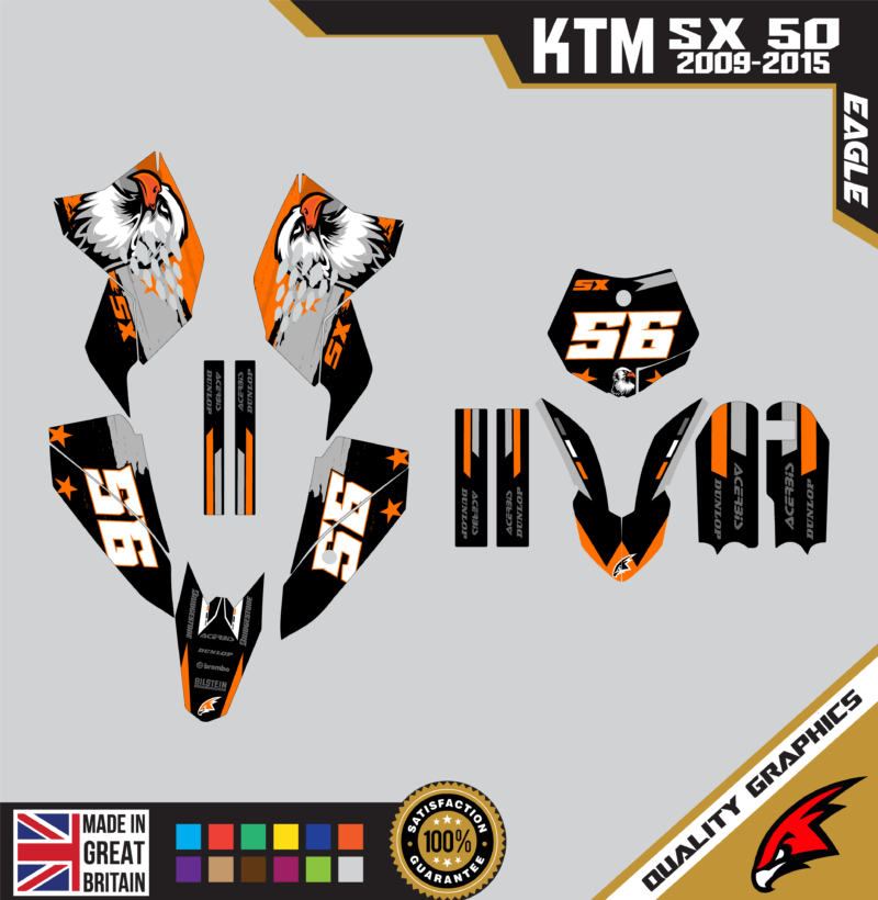 MX Graphics Kit For KTM  SX50 50SX 2009 &#8211; 2015  Eagle ORG