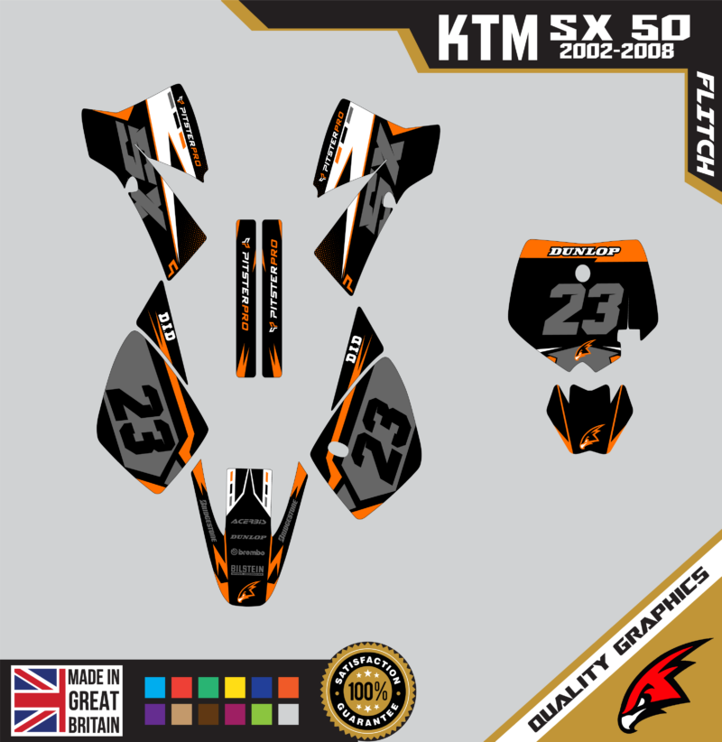 MX Graphics Kit For KTM  SX50 50SX 2002 &#8211; 2008  Flitch Org