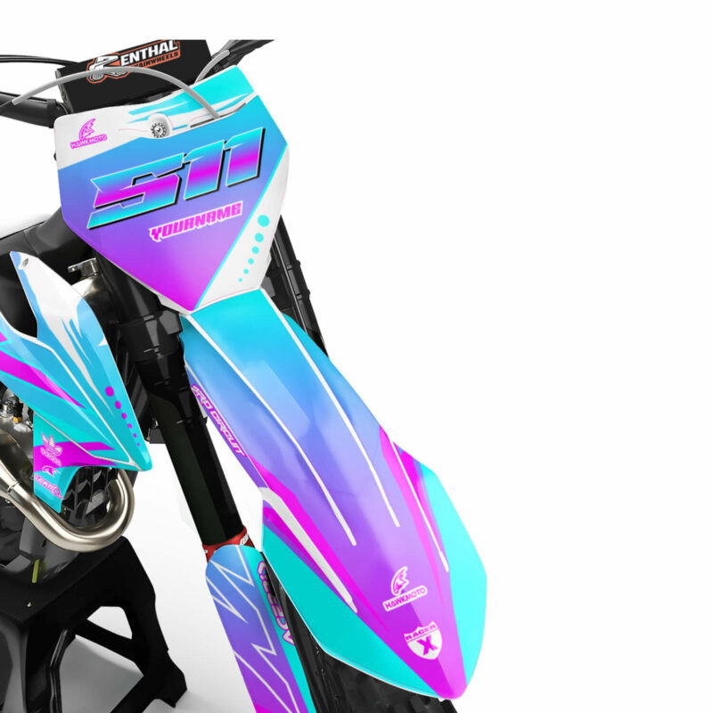 Wicked MX Graphics Kit: Fits  SX SXF EXC 85 125 150 250 300 350 450  Neon Tiger