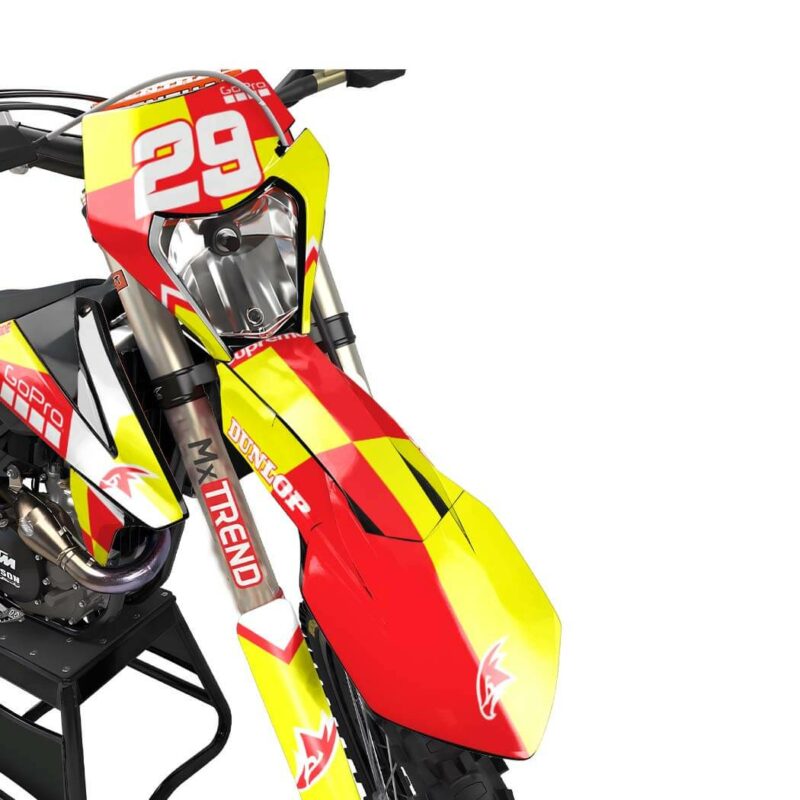 Wicked MX Graphics Kit: Fits  SX SXF EXC 85 125 150 250 300 350 450  Skywalker Yellow