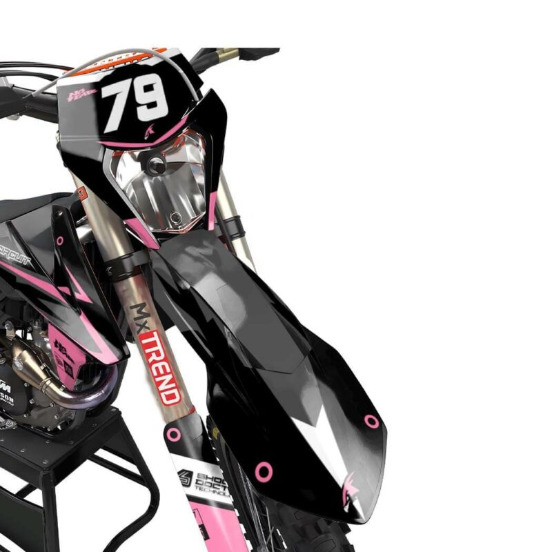 Wicked MX Graphics Kit: Fits  SX SXF EXC 65 85 125 150 250 300 350 450  &#8211; Shever Pink