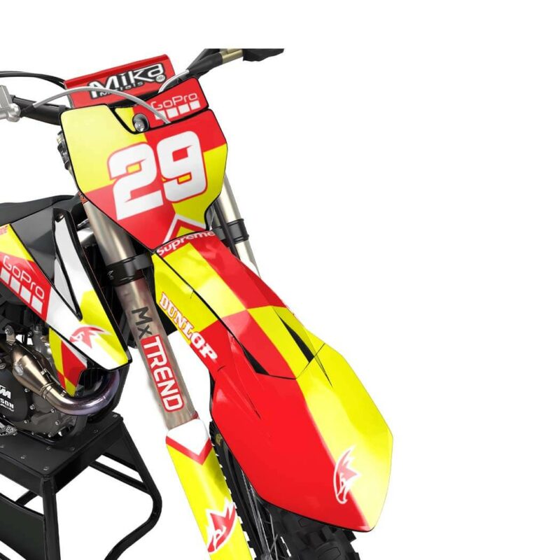 Wicked MX Graphics Kit: Fits  SX SXF EXC 85 125 150 250 300 350 450  Skywalker Yellow