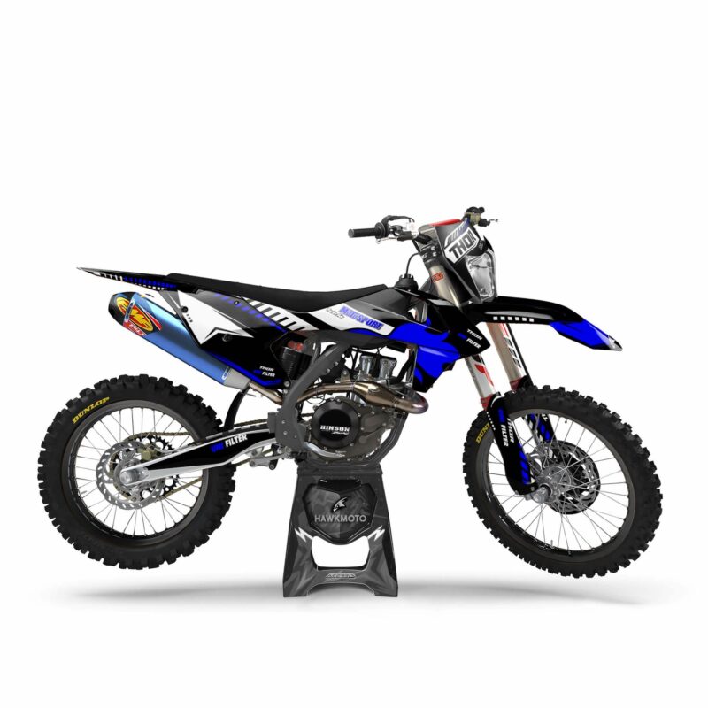 Wicked MX Graphics Kit: Fits  SX SXF EXC 85 125 150 250 300 350 450  Break It Blue