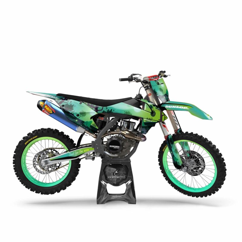 Wicked MX Graphics Kit: Fits  SX SXF EXC 85 125 150 250 300 350 450  Moonlight Green