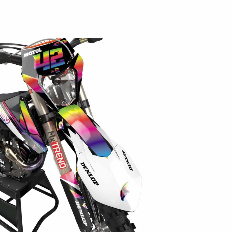 Wicked MX Graphics Kit: Fits  SX SXF EXC 85 125 150 250 300 350 450  Athena Rainbow