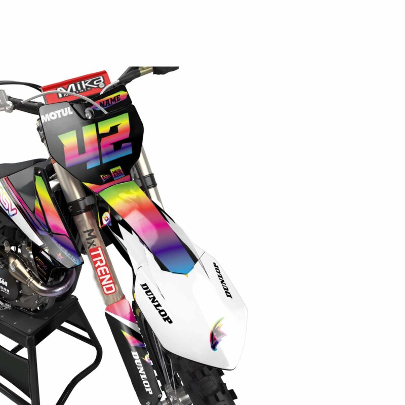 Wicked MX Graphics Kit: Fits  SX SXF EXC 85 125 150 250 300 350 450  Athena Rainbow