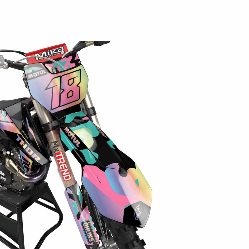 Wicked MX Graphics Kit: Fits  SX SXF EXC 85 125 150 250 300 350 450  Tornado Rainbow