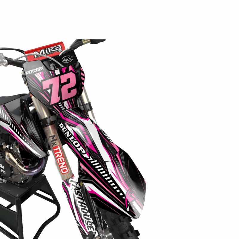 Wicked MX Graphics Kit: Fits  SX SXF EXC 85 125 150 250 300 350 450  Smokey Pink