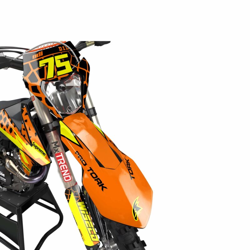 MX Motocross Graphics Kit Wicked MX Graphics Kit: Fits  All Models All Years  &#8211; Elmo Orange