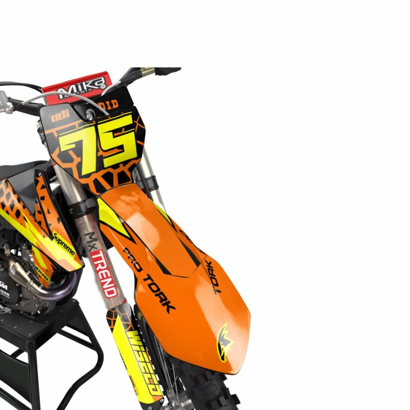 MX Motocross Graphics Kit Wicked MX Graphics Kit: Fits  All Models All Years  &#8211; Elmo Orange