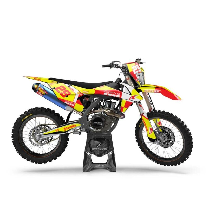 Wicked MX Graphics Kit: Fits  SX SXF EXC 85 125 150 250 300 350 450  Skywalker Yellow