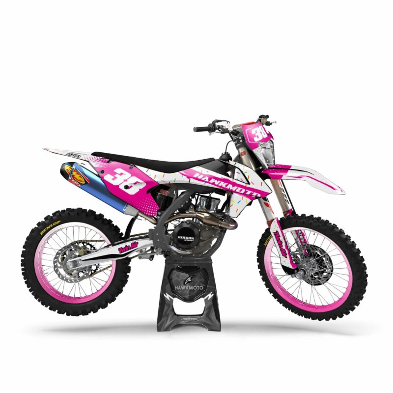 Wicked MX Graphics Kit: Fits  SX SXF EXC 85 125 150 250 300 350 450  Nutfair Pink