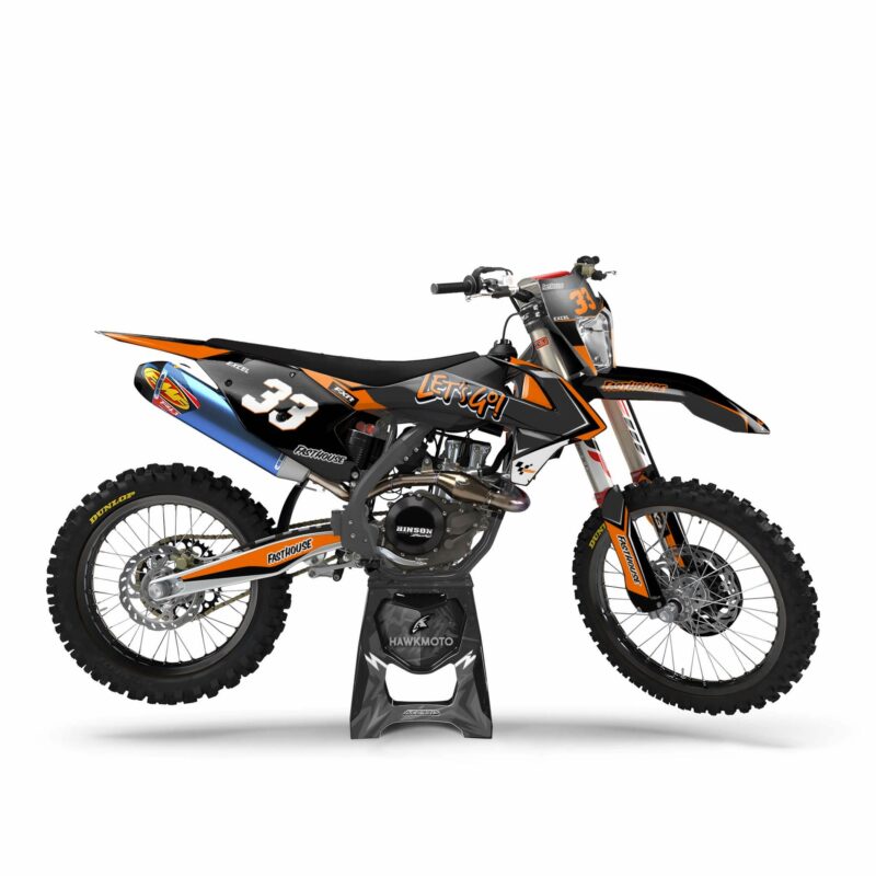 Wicked MX Graphics Kit: Fits  SX SXF EXC 85 125 150 250 300 350 450  Togle Orange