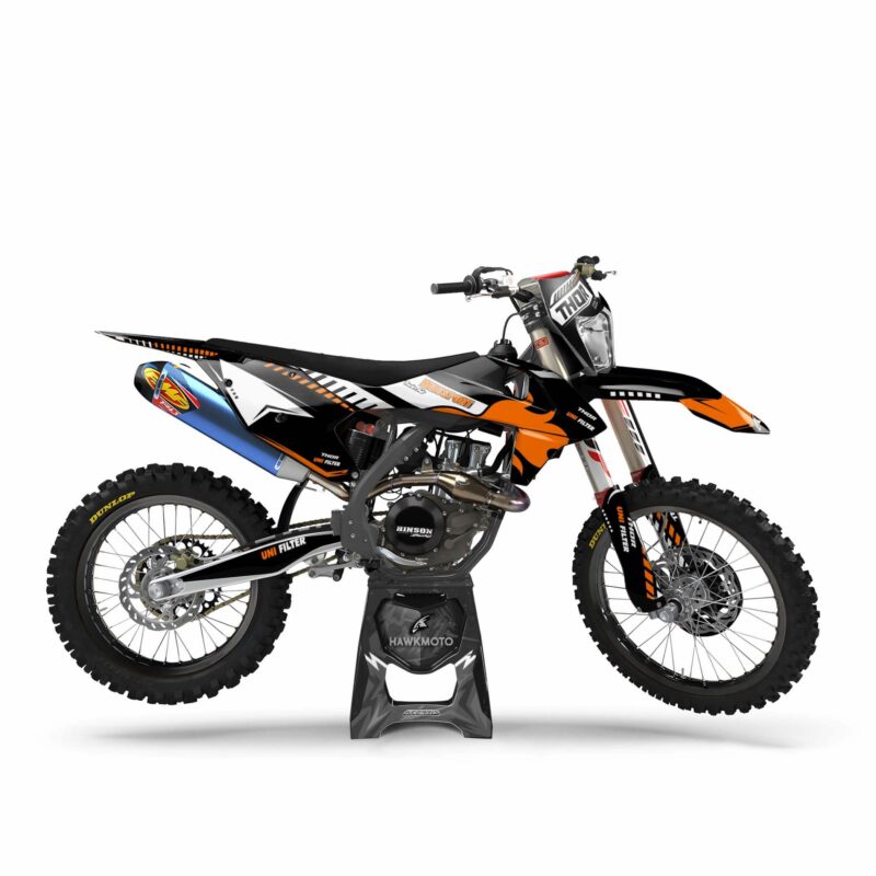 Wicked MX Graphics Kit: Fits  SX SXF EXC 85 125 150 250 300 350 450  Break It Orange