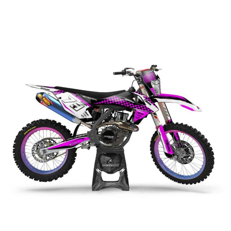 Wicked MX Graphics Kit: Fits  SX SXF EXC 65 85 125 150 250 300 350 450  &#8211; Lock Purple