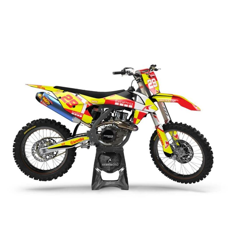 Wicked MX Graphics Kit: Fits  SX SXF EXC 85 125 150 250 300 350 450  Skywalker Yellow