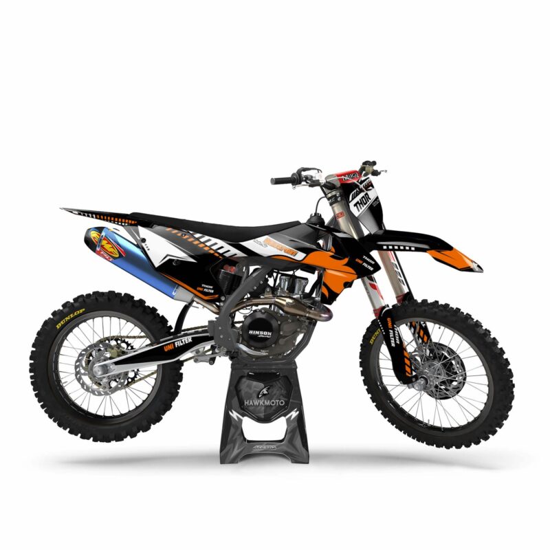 Wicked MX Graphics Kit: Fits  SX SXF EXC 85 125 150 250 300 350 450  Break It Orange