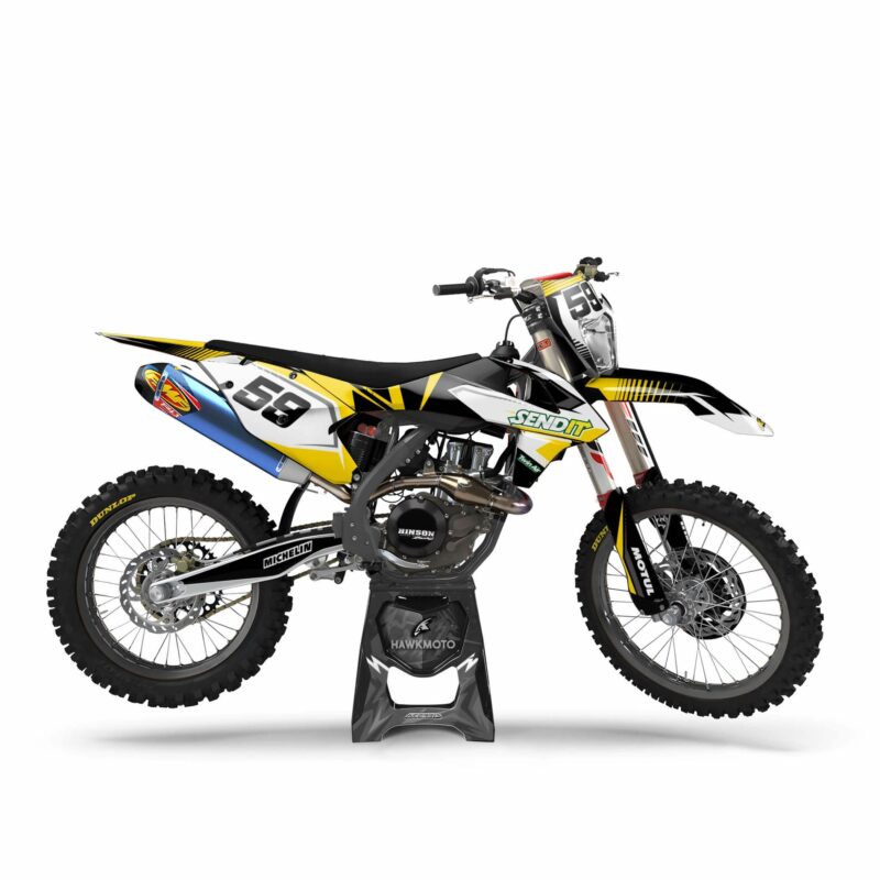 Wicked MX Graphics Kit: Fits  SX SXF EXC 85 125 150 250 300 350 450  Brute Yellow