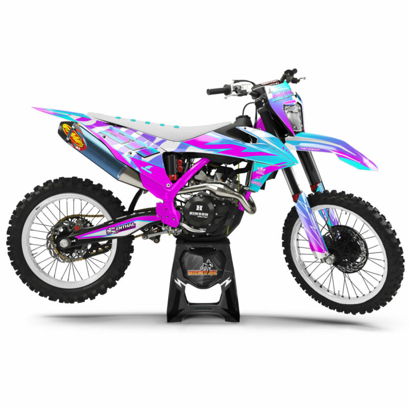 Wicked MX Graphics Kit: Fits  SX SXF EXC 85 125 150 250 300 350 450  Neon Tiger