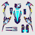 Hawkmoto Pit Bike Graphics: KRM - Space Punk