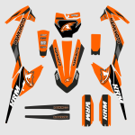 Hawkmoto Pit Bike Graphics: KRM - Orange Crush