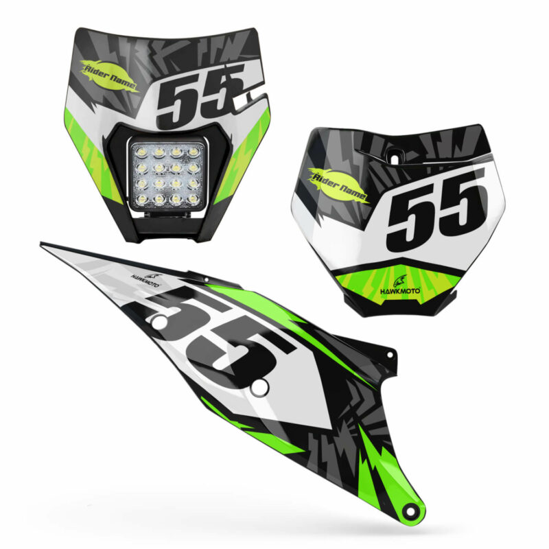 Wicked MX Graphics Kit: Fits  SX SXF EXC 85 125 150 250 300 350 450  &#8211; Fist Strike