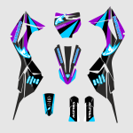 Hawkmoto 49cc Mini Bike Mayhem V2 Graphics Kit - Cyberwave