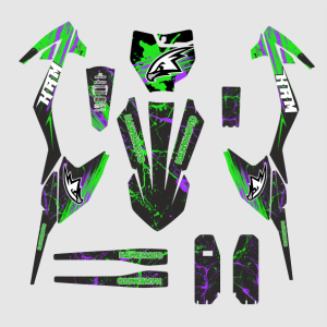 Hawkmoto Pit Bike Graphics: KRM - Green Splat