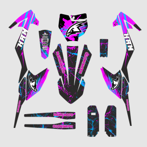 Hawkmoto Pit Bike Graphics: KRM - Pink Splat